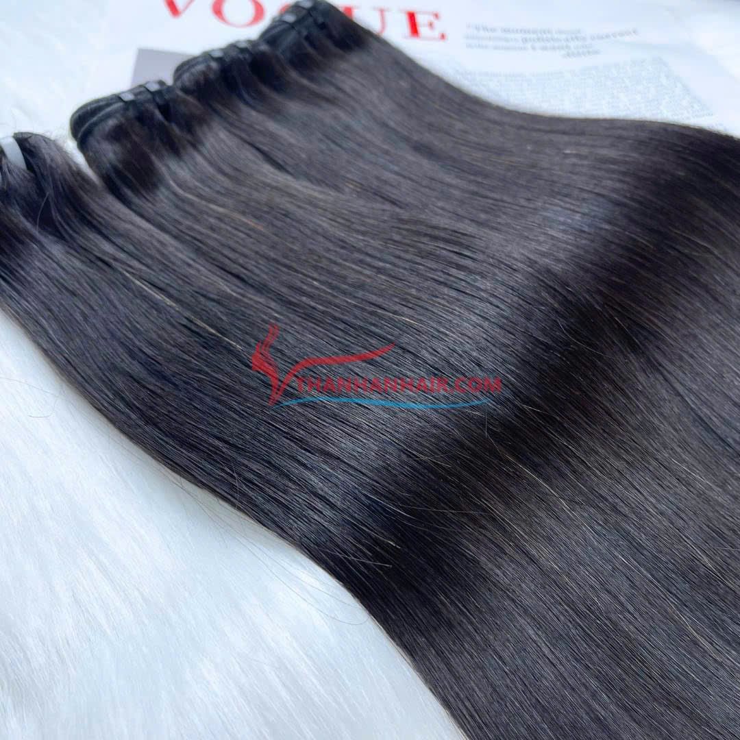 Luxurious 2024 Top Pick Double Drawn Bone Straight Vietnamese Hair Extensions Raw Human Hair Thanh Wig