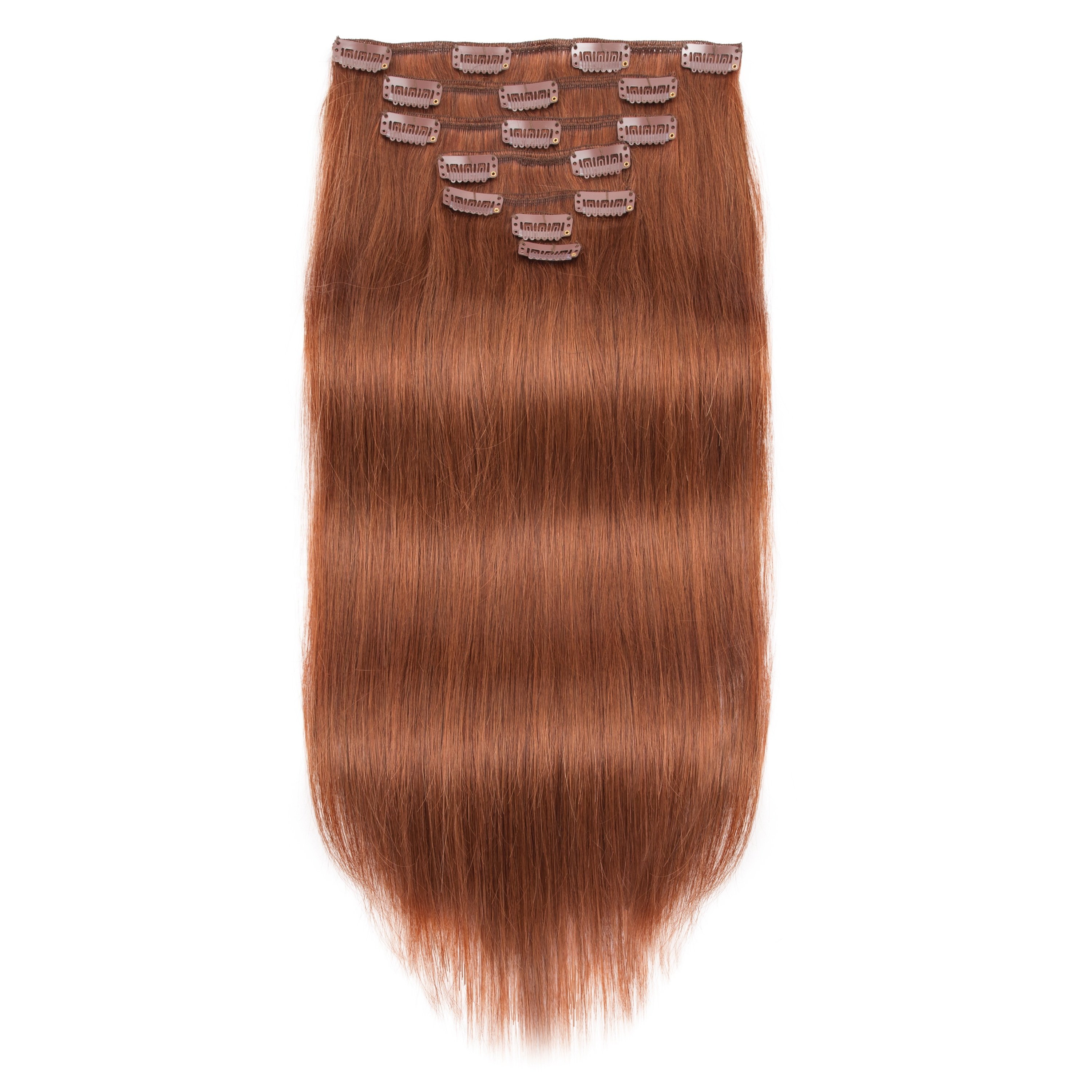 One Piece Clip In Human Hair Extensions Colored #30 Clip In Hair Extensions Natural Hair