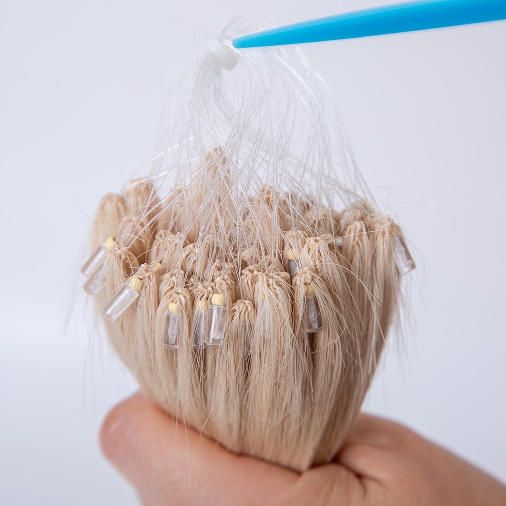 TopElles factory Wholesale H6 6d H3 Feather Hair Extensions good quality Virgin Human Hair h tips hair extensions for salon