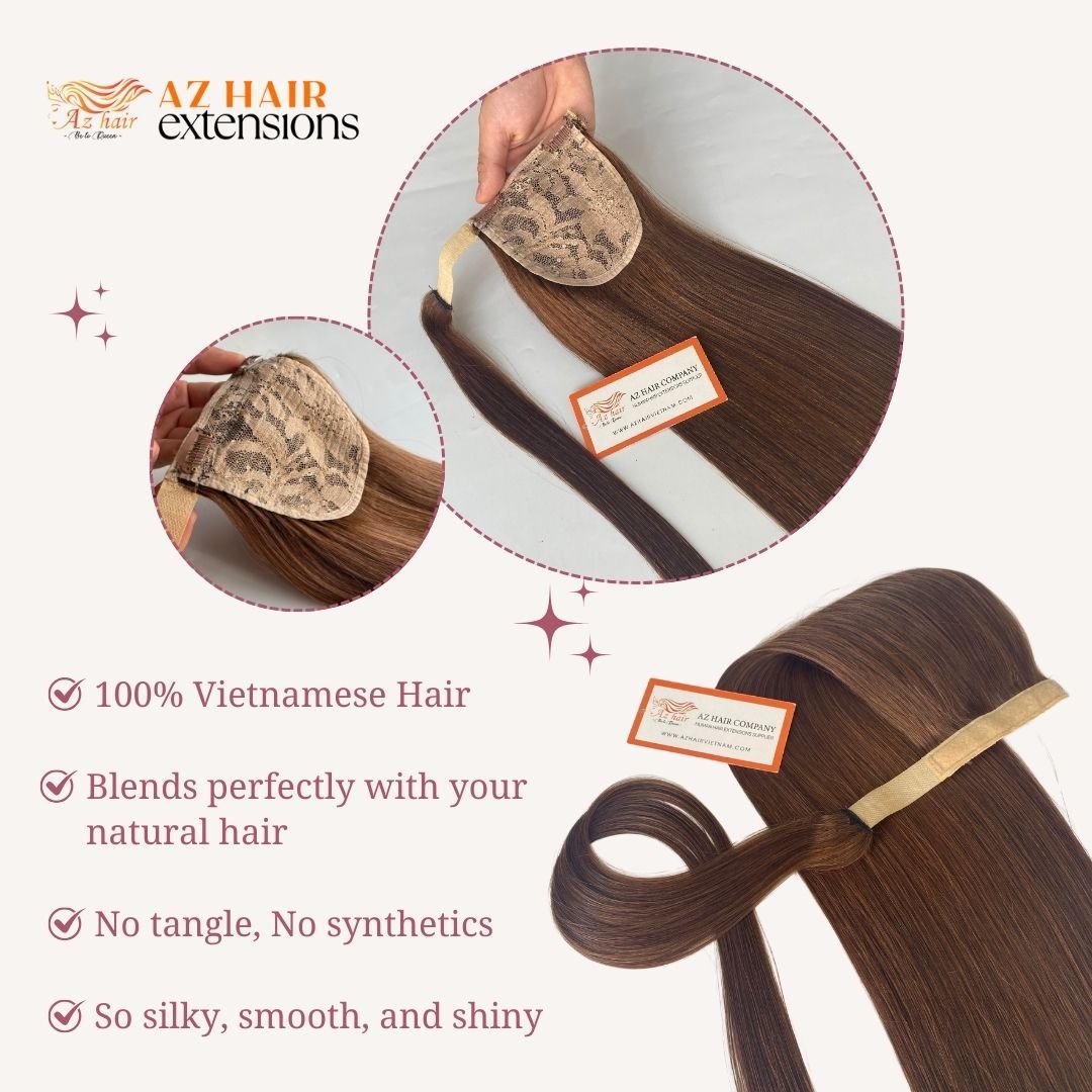 High Fashion 2024 Ponytail Hair Extensions All Colors Full Lengths 100% Raw Vietnamese Human Hair Best Price
