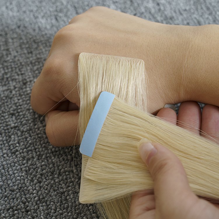 European Pu Skin Weft Blonde Russian Tape Hair Extension Inject Invisible Skin Weft Tape In Human Hair Extensions