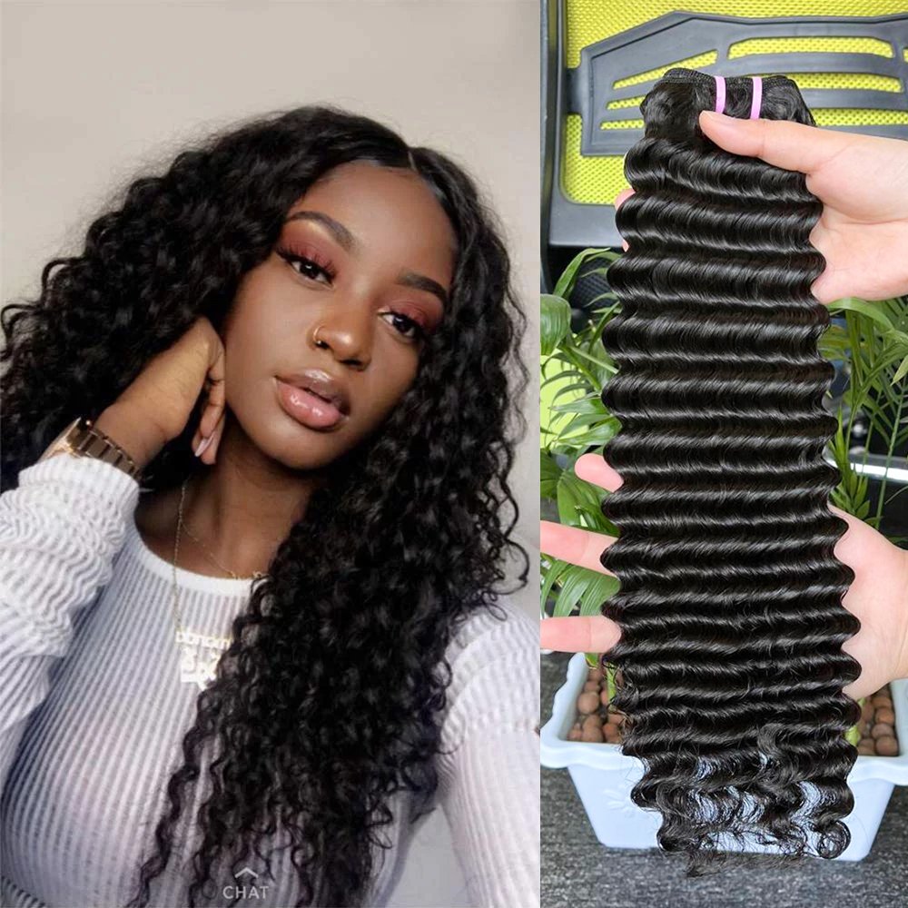 Wholesale Deep Wave 12a Double drawn raw brazilian peruvian indian Fumi virgin vendor 100% human hair extension bundle