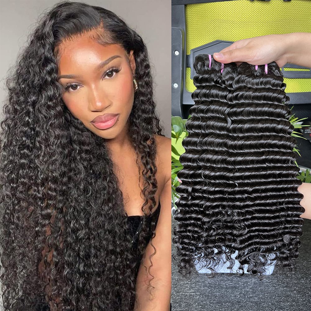 Wholesale Deep Wave 12a Double drawn raw brazilian peruvian indian Fumi virgin vendor 100% human hair extension bundle