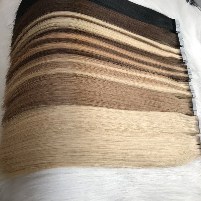 Wholesale 100% Human Hair Extensions Russian Virgin Remy Double Drawn Sticker Tape in Stock Ready To Ship
