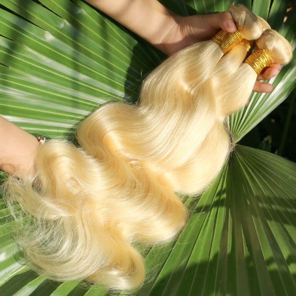 Russian free sample raw wefted human hair extensions curly lace closure 613 blonde bundles with frontal hair weave