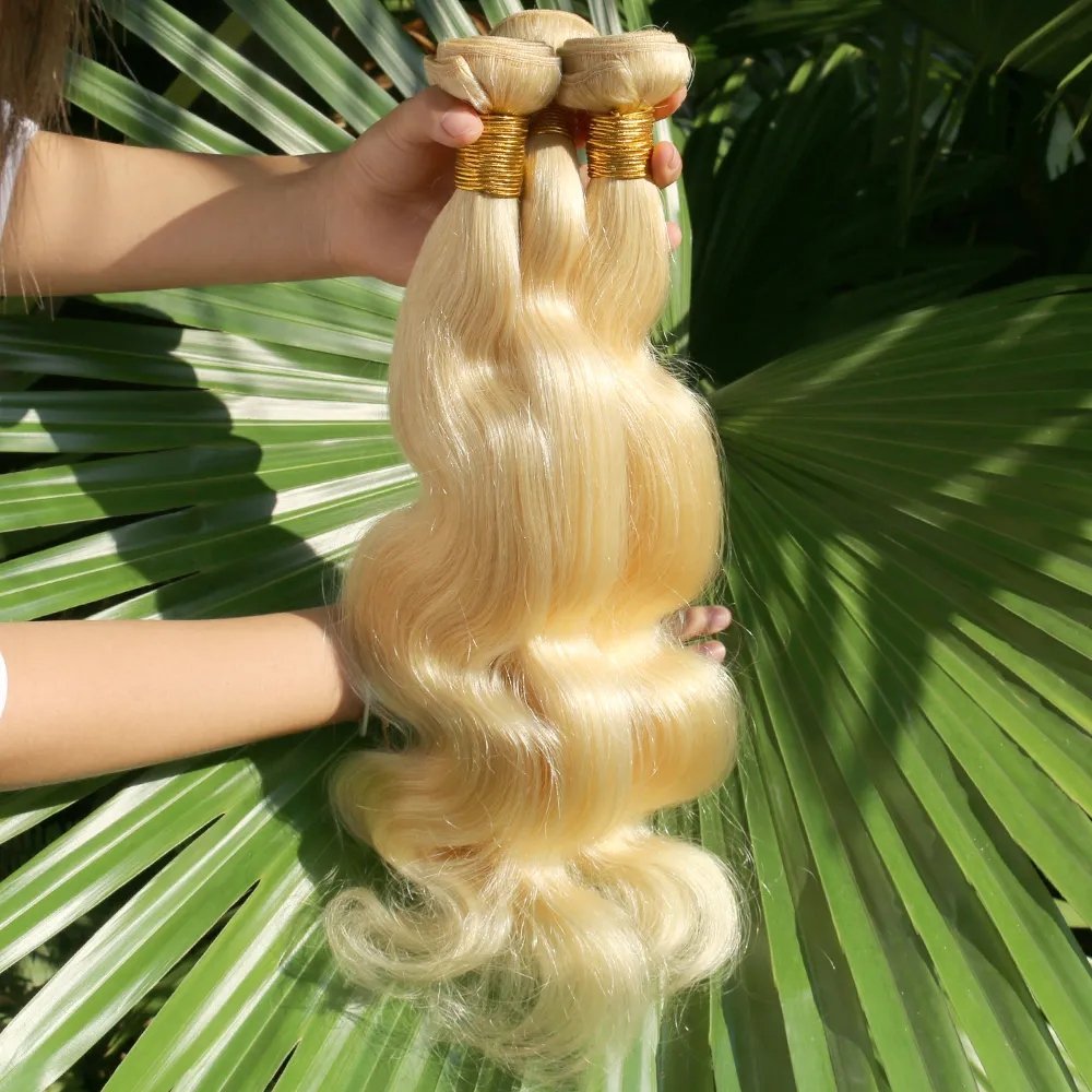 Russian free sample raw wefted human hair extensions curly lace closure 613 blonde bundles with frontal hair weave