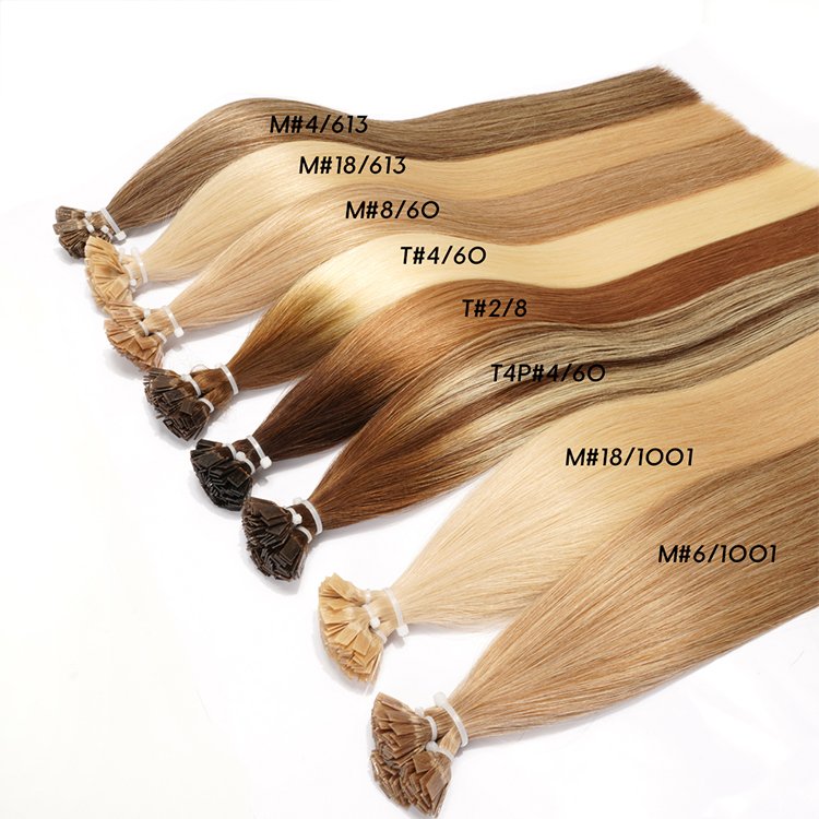 Wholesale Flat Tip Italian Keratin Pre Bonded Human Hair Extensions Remy Double Drawn U Tip I Tip Hair Extension