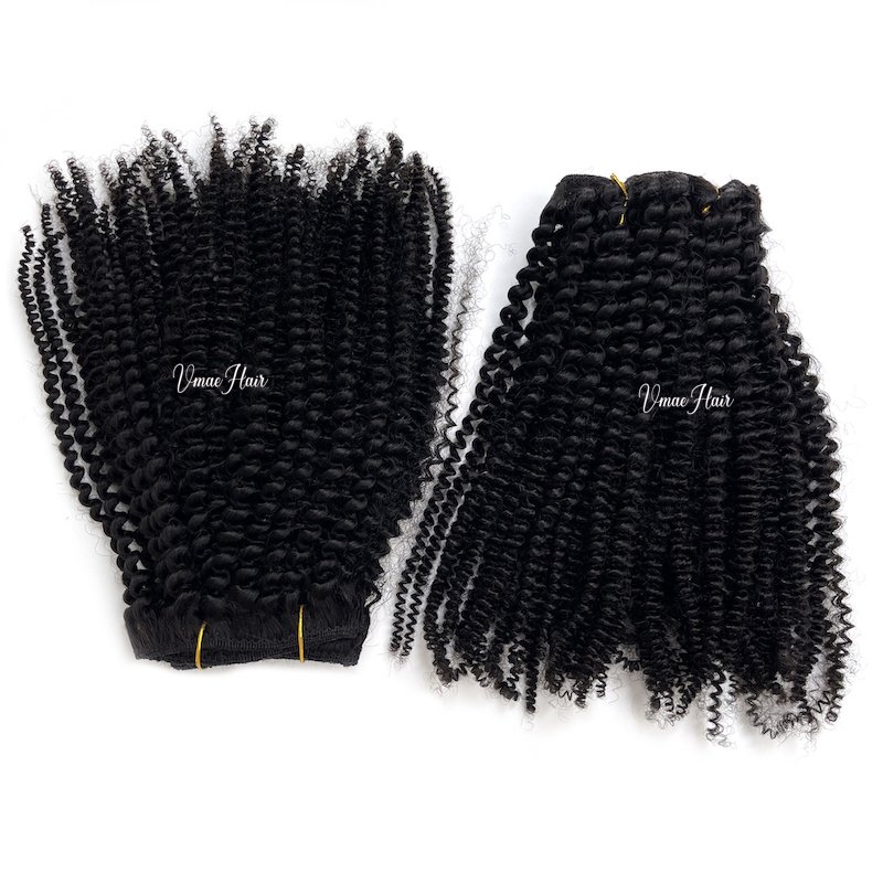 VMAE Good Quality Factory Directly Virgin Cuticle Aligned Hair Clips Human Extensions Clip In Kinky Clip Ins 4a 4b 4c Hair