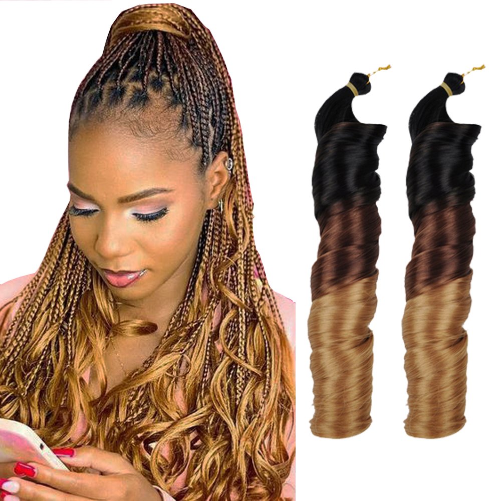 deep Loose braiding hair new popular silk braid attachment 14inch 18inch 24inch French curl braiding hair
