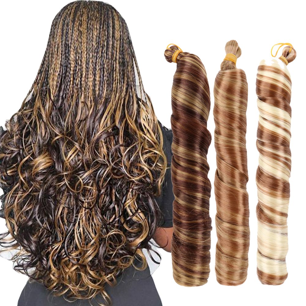 deep Loose braiding hair new popular silk braid attachment 14inch 18inch 24inch French curl braiding hair