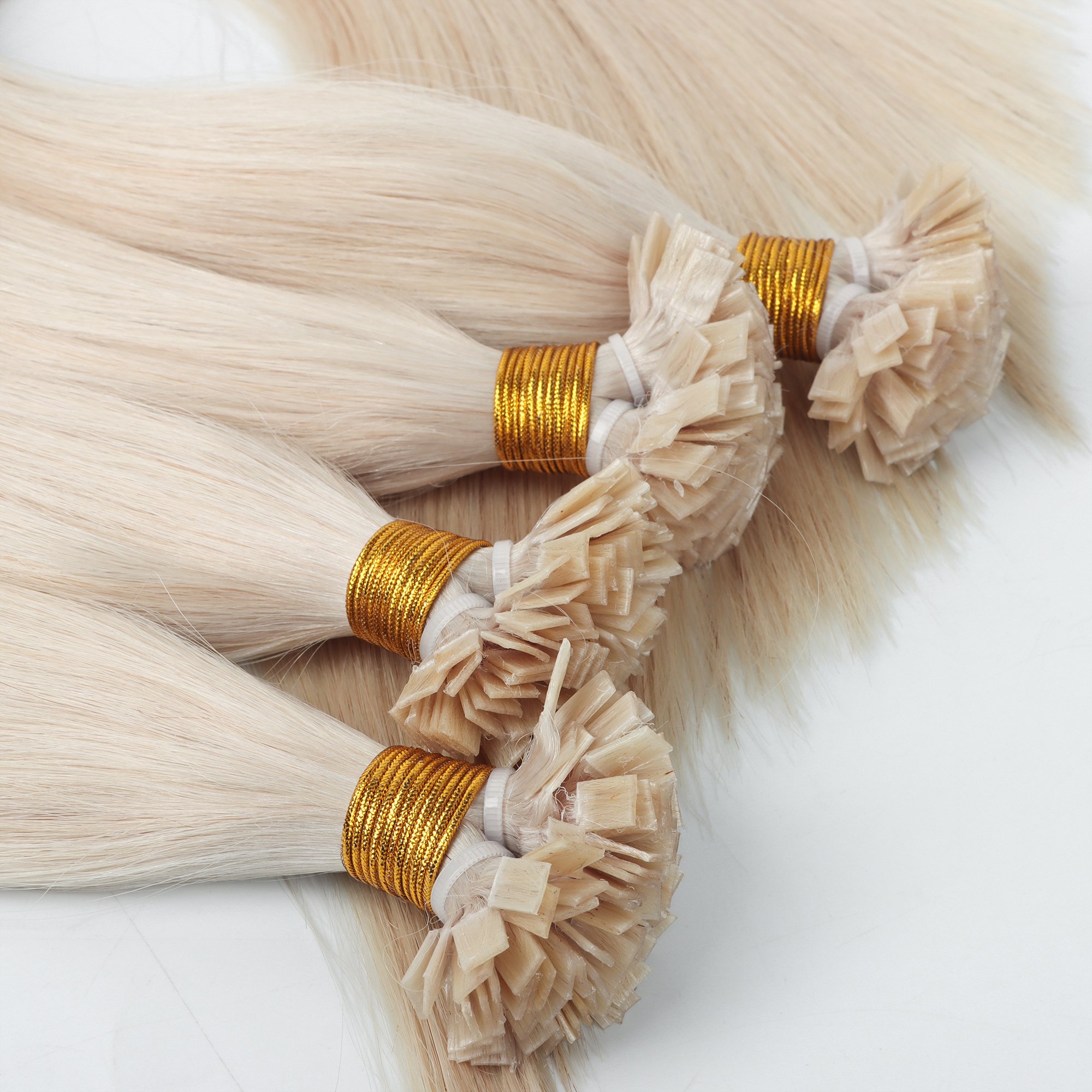 Luxury Quality 100% Cuticle Aligned Human Hair Pre-bonded Human Hair Extensions Italian Keratin Flat Tip hair extension