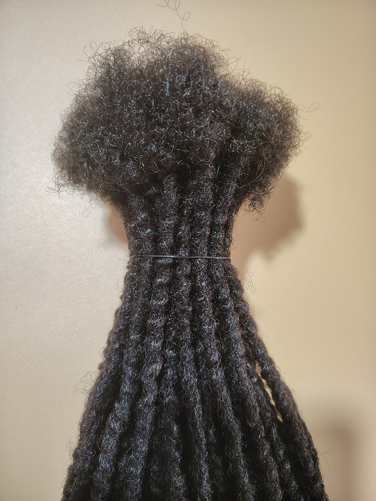 Wholesale unprocessed 4-30inch Handmade Black Color Afro Curly Crochet Human Hair Dreadlock Extensions for black men