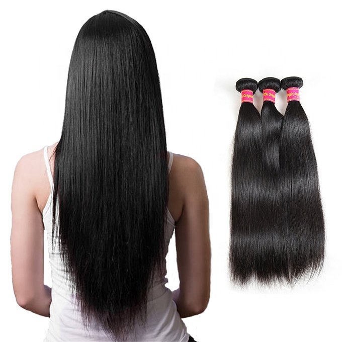 Ali Queen Hair Brazilian Straight Weave Bundles 8"-30" Remy Virgin Hair Natural Color 100% Human Hair Extension