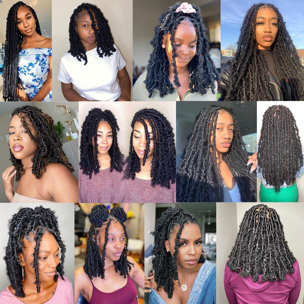 Wholesale Faux Locs Crochet Braids Soft Butterfly Braiding Synthetic Hair Extensions Loc Butterfly Locs Crochet Hair For Women