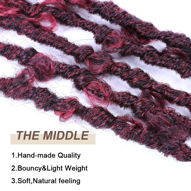 Wholesale Faux Locs Crochet Braids Soft Butterfly Braiding Synthetic Hair Extensions Loc Butterfly Locs Crochet Hair For Women