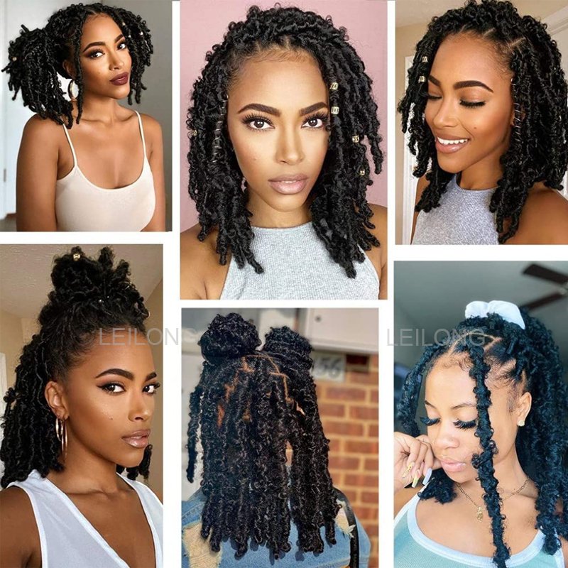 Wholesale Faux Locs Crochet Braids Soft Butterfly Braiding Synthetic Hair Extensions Loc Butterfly Locs Crochet Hair For Women