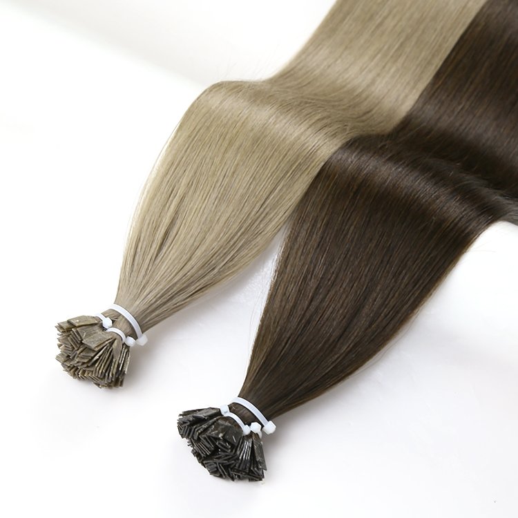 Wholesale Cuticle Aligned Blonde Color Virgin Russian Hair Italian Keratin Prebonded Double Drawn Flat Tip Human Hair Extensions