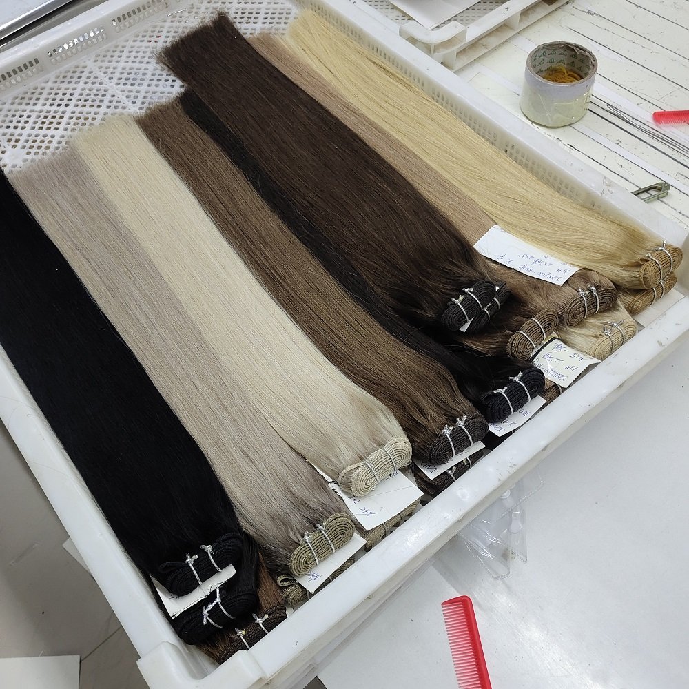 Cheap Wholesale Raw Indian Natural Human Hair Machine Weft Extensions De Cheveux Humains Vierges