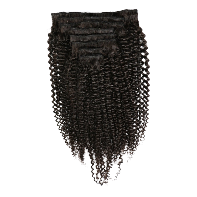 Best Quality Super Double Drawn Natural Color Kinky Curly Clip In Human Hair Extensions For Black Women