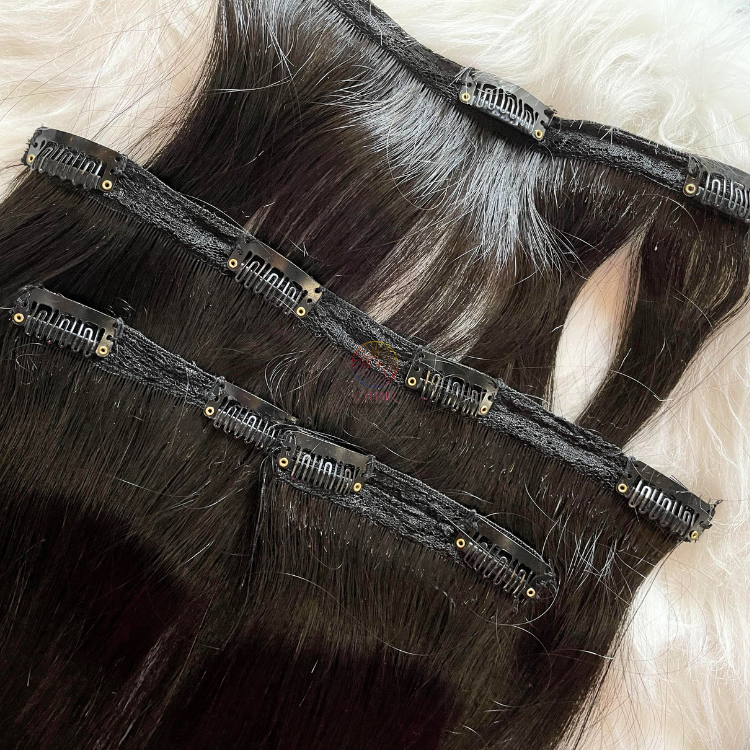 Best Quality Super Double Drawn Natural Color Kinky Curly Clip In Human Hair Extensions For Black Women