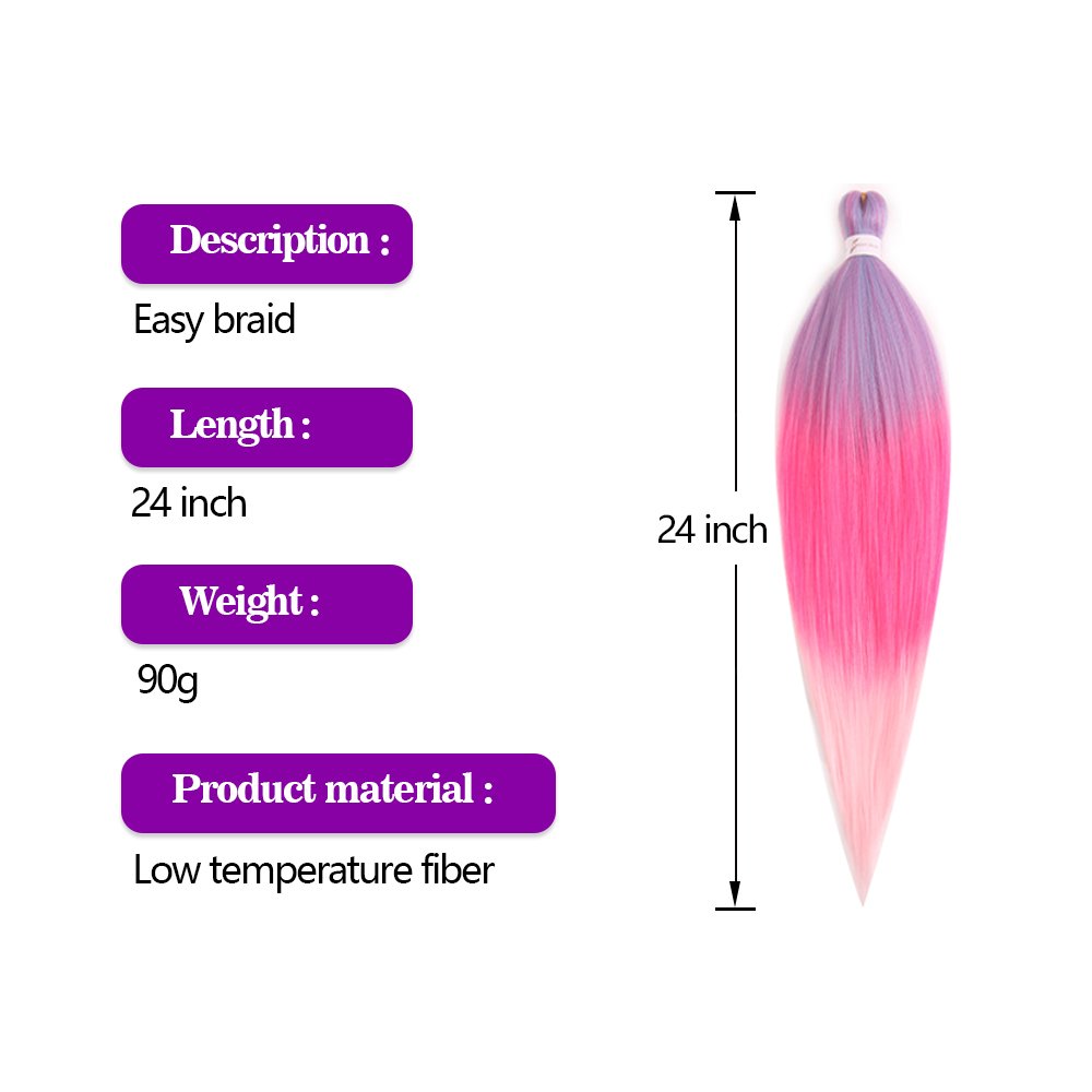 Alibaba 24inch Synthetic Yaki Ombre Braids Hair Extension Hot Water Setting EZ Braid Pre Stretched Braiding Hair