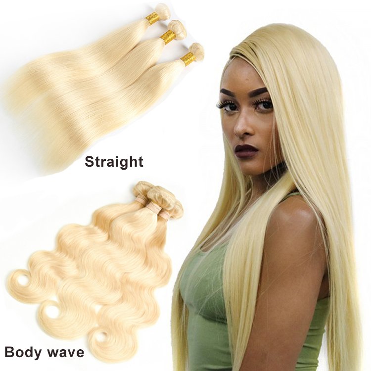Wholesale colorful color 100% brazilian human hair extensions 42 38 36 34 32 30 40 inches long blonde 613 virgin hair bundles