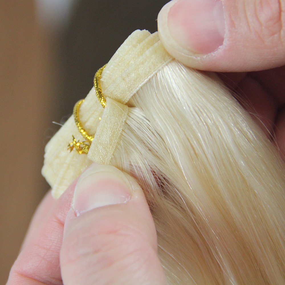 Human Hair Extension Flat Weft Double Drawn,Flat Weft Russian Remy Hair,Light Color Cuticles Aligned Flat Weft Hair Extensions