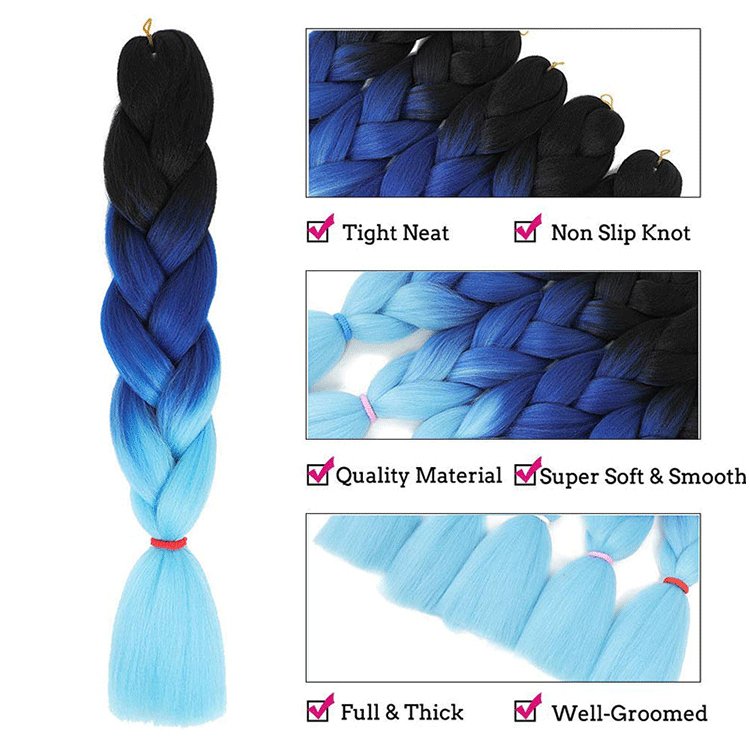 Jumbo Braiding Hair Extensions 24 Inch Synthetic Hair Braids for DIY Box Twist Crochet Hair Wholesale