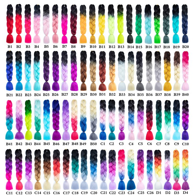 Jumbo Braiding Hair Extensions 24 Inch Synthetic Hair Braids for DIY Box Twist Crochet Hair Wholesale