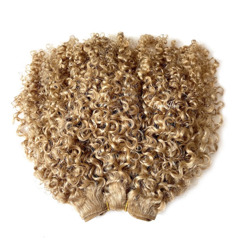 VMAE Kinky Curly European Russian Blonde #27 Afro Kinky Curls Deep Curly Weft Virgin Hair Weave Raw Human Hair Bundles Extension
