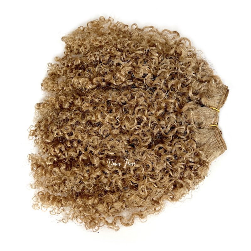 VMAE Kinky Curly European Russian Blonde #27 Afro Kinky Curls Deep Curly Weft Virgin Hair Weave Raw Human Hair Bundles Extension