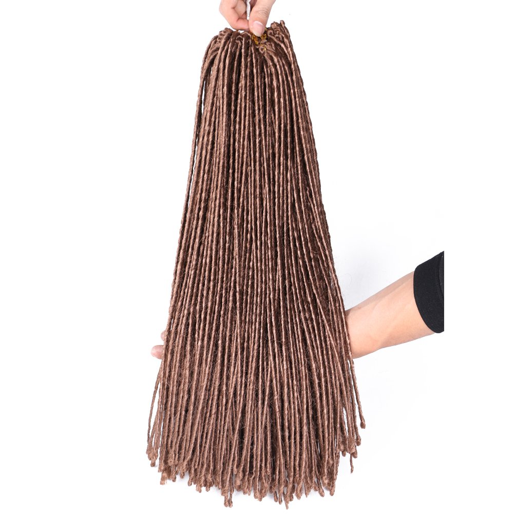 Soft fine Dreadlocks locs crochet hair Synthetic Dreadlock Handmade Faux Locs Brown Dreads Hair Extensions hair Extensions