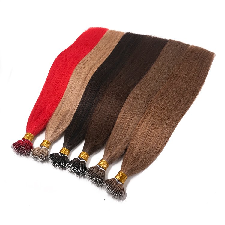 Honor hair Popular Double Drawn Nano Ring Human Hair Extension 100% Virgin Human Nano Ring Hair 16-26inch