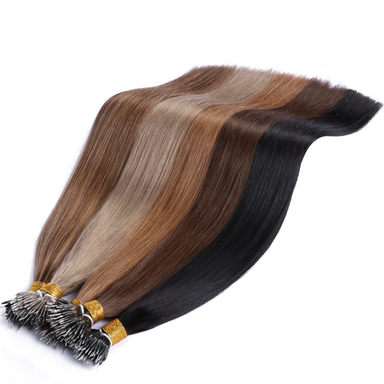 Honor hair Popular Double Drawn Nano Ring Human Hair Extension 100% Virgin Human Nano Ring Hair 16-26inch