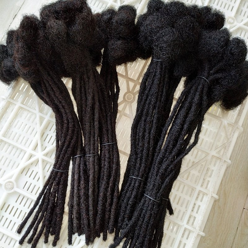 real human hair Dreadlock Extensions brazilian Human Hair For african Women Handmade Permanent loc Extensions