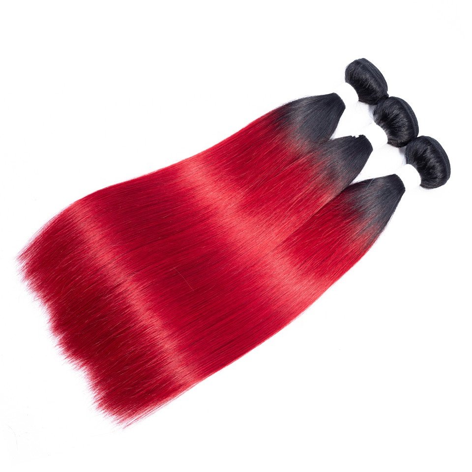 Hot Sale China Suppliers Raw Indian Hair 1B Red Straight Salon Hair Extension indian temple hair extensions weave bundle
