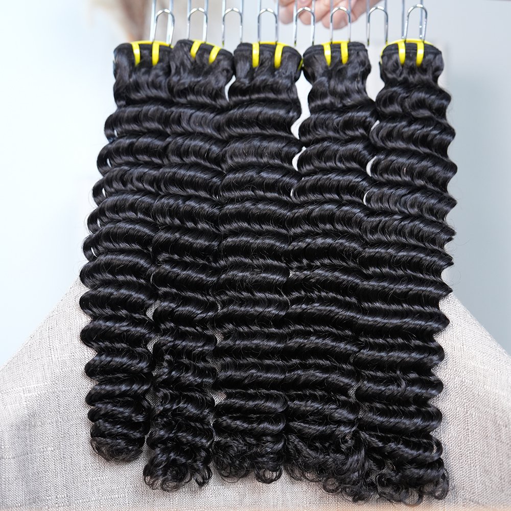 Factory Price Wholesale Virgin Brazilian Hair Bundles Deep Wave 100% Real Human Hair Extension