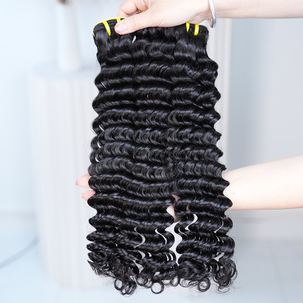 Factory Price Wholesale Virgin Brazilian Hair Bundles Deep Wave 100% Real Human Hair Extension