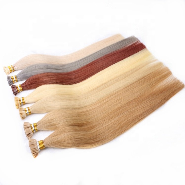 40grams/pack 16" 18" 100% Cuticle Salon Quality Virgin Russian Pre Bonded Hot Fusion Keratin Flat Tip Human Hair Extensions