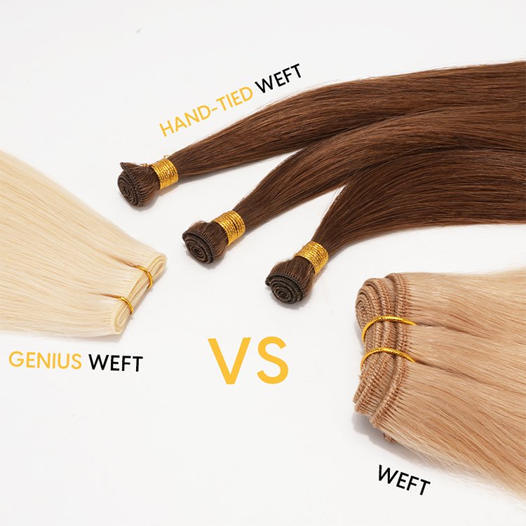 Wholesale High Quality Double Drawn Hand Tied Weft Human Hair Extensions Thick End Russian Human Hair Extensions