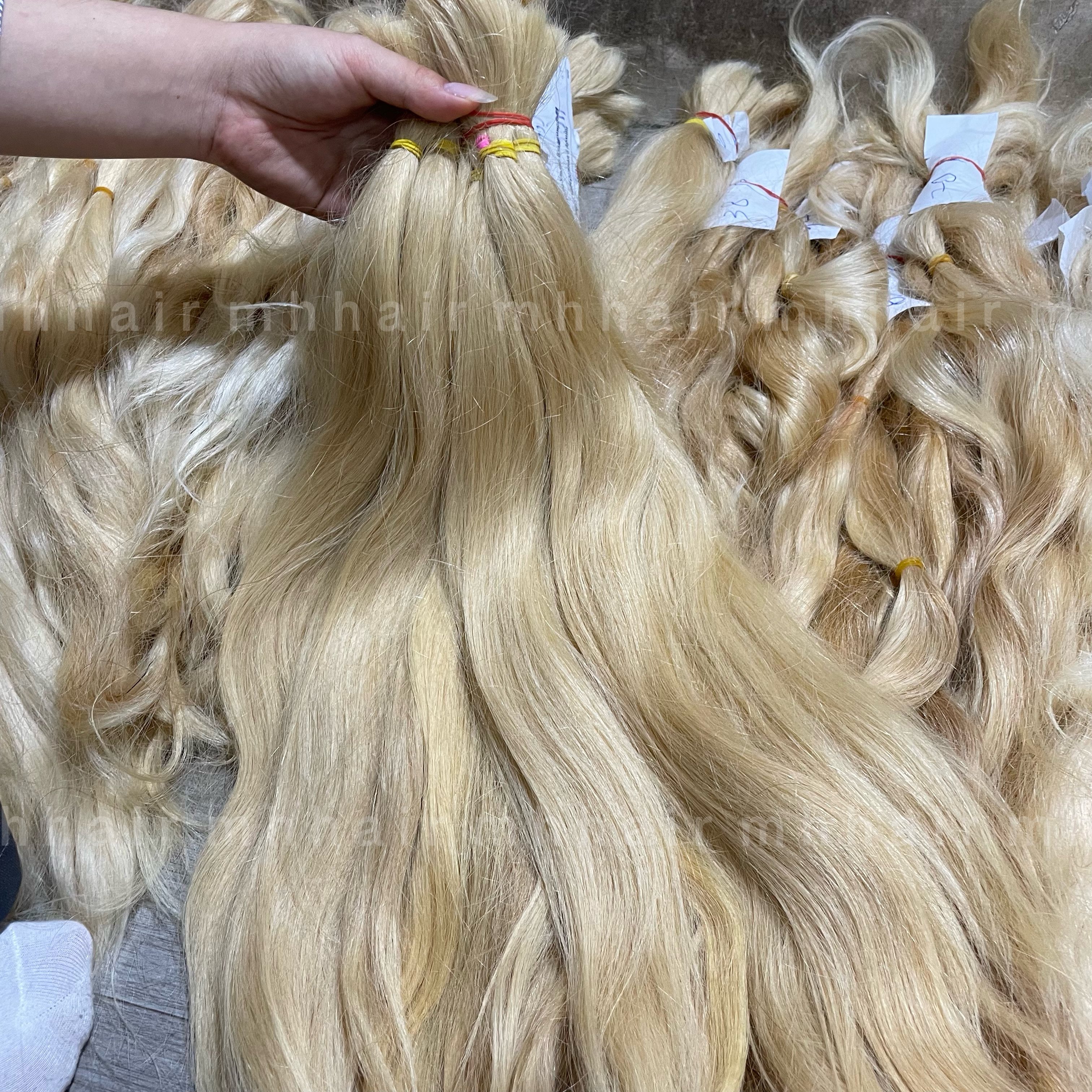 Top Quality Bulk Blonde Human Hair Extensions Straight Wholesale Cuticle Aligend Can Dyed to Highest Color #613