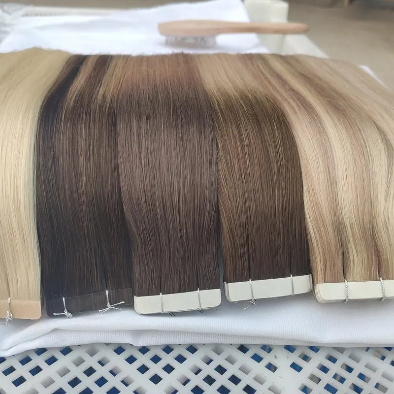 24inch New Natural Remy 4cm Seamless Russian Hair Double Drawn Injection Invisible Tape In Hair Extensions