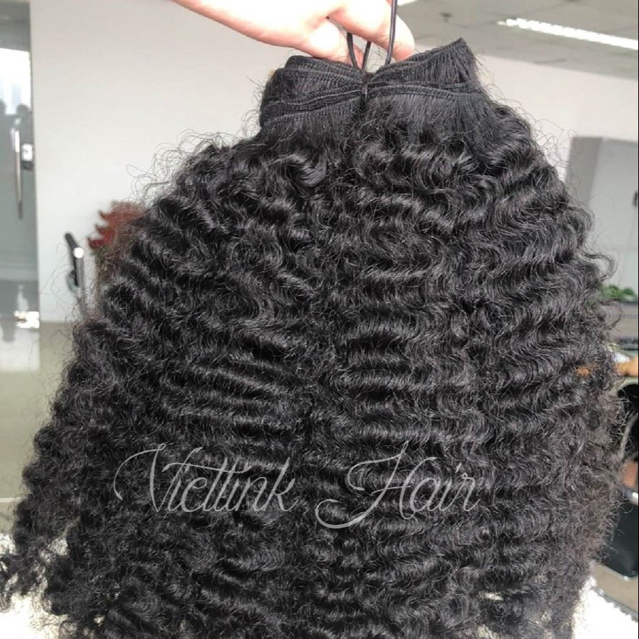 Raw Hair Extensions Kinky Curly Bundles Weft From Burma Burmese Hair 100% Human Hair Extension From VietLink