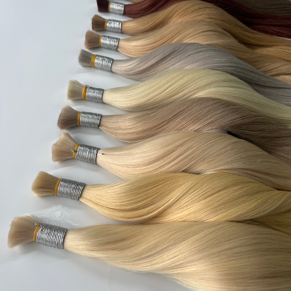 Premium 12A Blonde European Russian Hair Supplier Extensiones De Cabello Humano Natural Remmy Virgin Bulk Human Hair Extensions