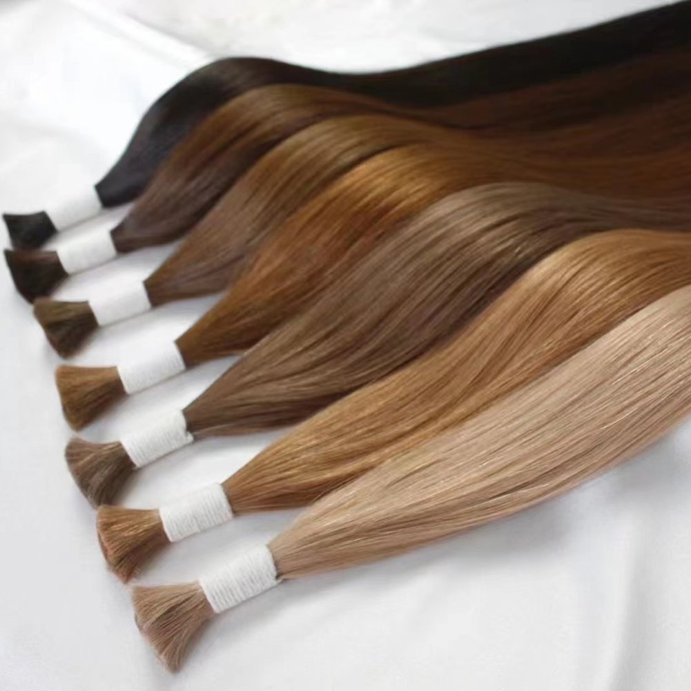 Premium 12A Blonde European Russian Hair Supplier Extensiones De Cabello Humano Natural Remmy Virgin Bulk Human Hair Extensions