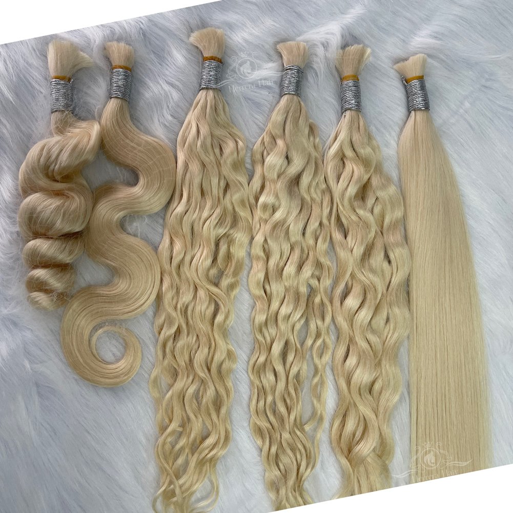 Premium 12A Blonde European Russian Hair Supplier Extensiones De Cabello Humano Natural Remmy Virgin Bulk Human Hair Extensions