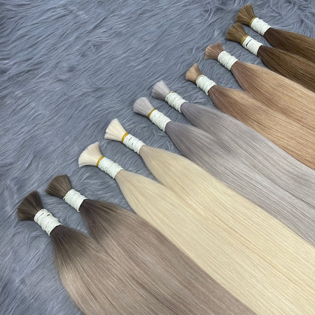 Premium 12A Blonde European Russian Hair Supplier Extensiones De Cabello Humano Natural Remmy Virgin Bulk Human Hair Extensions