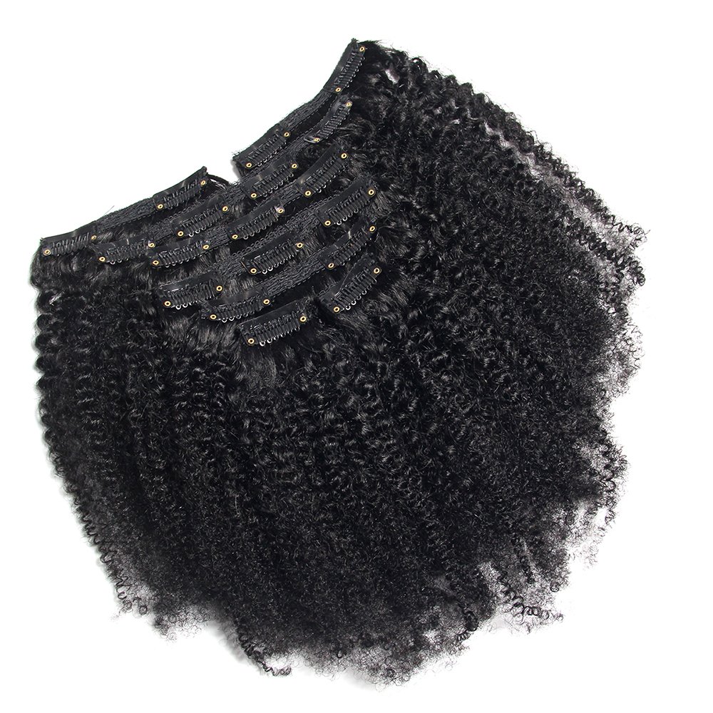 Mongolian virgin 3c 4a 4b 4c afro kinky curly lace weft clip in hair extensions,wholesale cheap 100% human hair extension onsale
