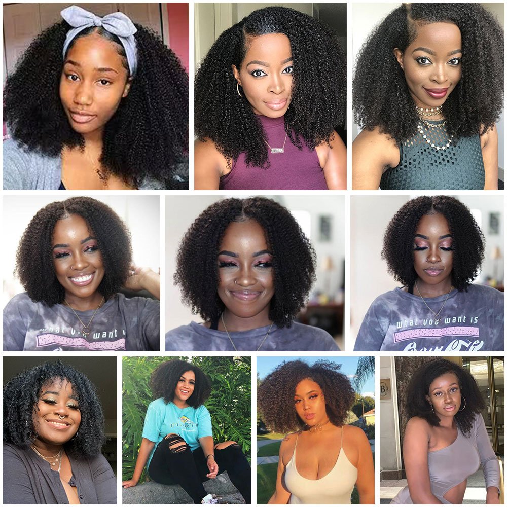 Mongolian virgin 3c 4a 4b 4c afro kinky curly lace weft clip in hair extensions,wholesale cheap 100% human hair extension onsale