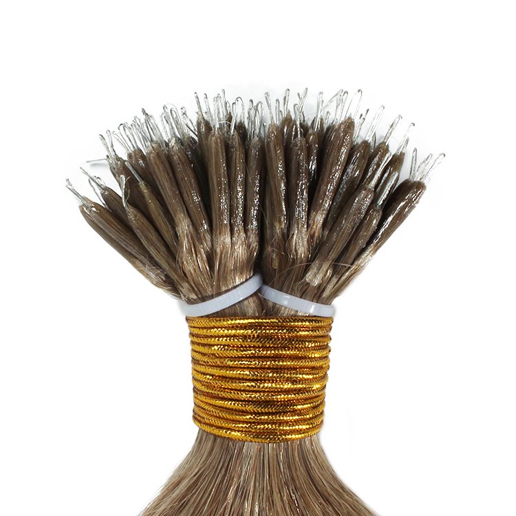 Superior Quality Skillful Manufacture Nano Ring Raw Cuticle Aligned Human Hair Nano Ring Hair Extension
